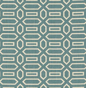 Pavilion Peacock Blue 176145 by Schumacher Designer Fabric