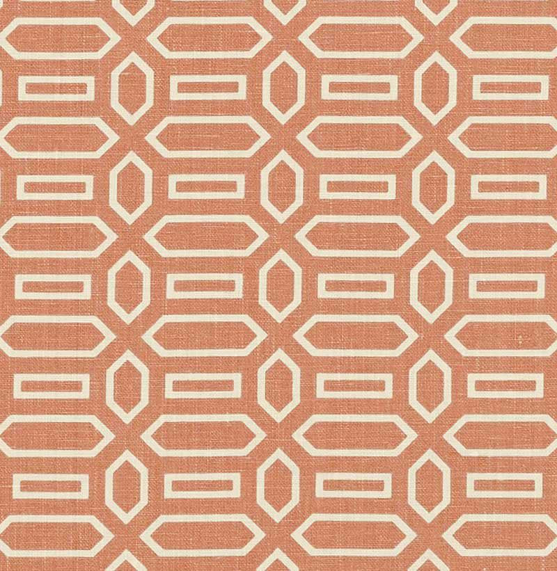Pavilion Burnt Orange 176146 by Schumacher Designer Fabric Veere Grenney 2.5" - Swanky Fabrics -