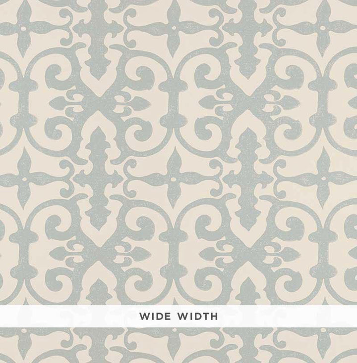 Ferne Park Orpington Blue 5008044 by Schumacher Designer Wallpaper Veere Grenney 10.25" - Swanky Fabrics -