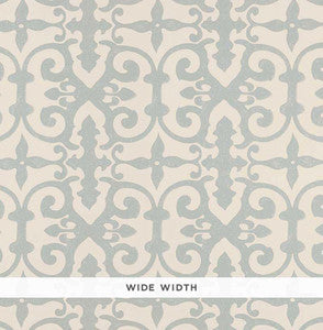 Ferne Park Orpington Blue 5008044 by Schumacher Designer Wallpaper