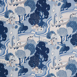 Pearl River Blues 173065 by Schumacher Designer Fabric