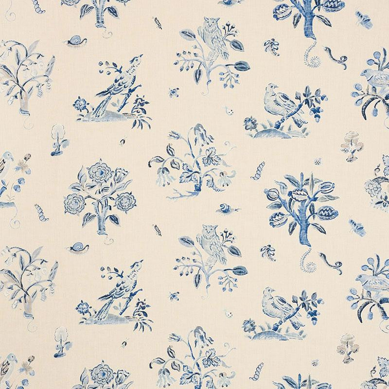 Magical Menagerie Blues 176753 by Schumacher Designer Fabric Schumacher Classics 54.0" - Swanky Fabrics -