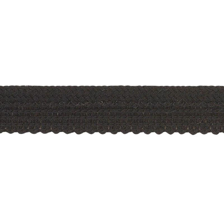 Eubie Lip Cord Indoor/Outdoor Black 72426 by Schumacher Designer Trim Indoor-Outdoor Trims - Swanky Fabrics -
