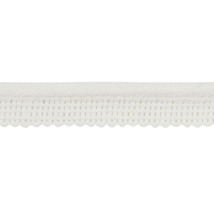 Eubie Lip Cord Indoor/Outdoor White 72420 by Schumacher Designer Trim Indoor-Outdoor Trims - Swanky Fabrics -
