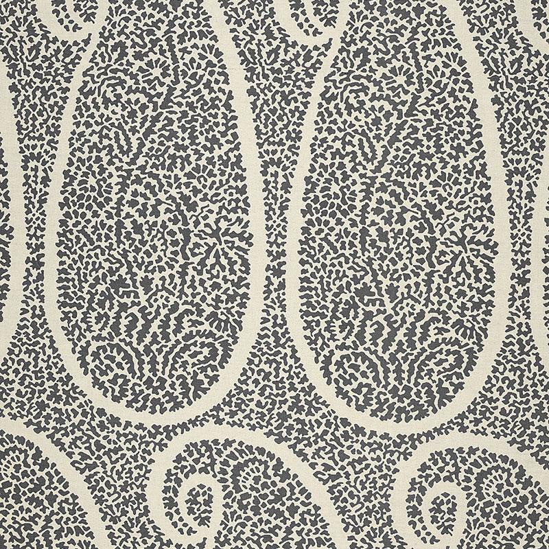 Ambala Paisley Ash 174641 by Schumacher Designer Fabric Au Naturel 6.75" - Swanky Fabrics -