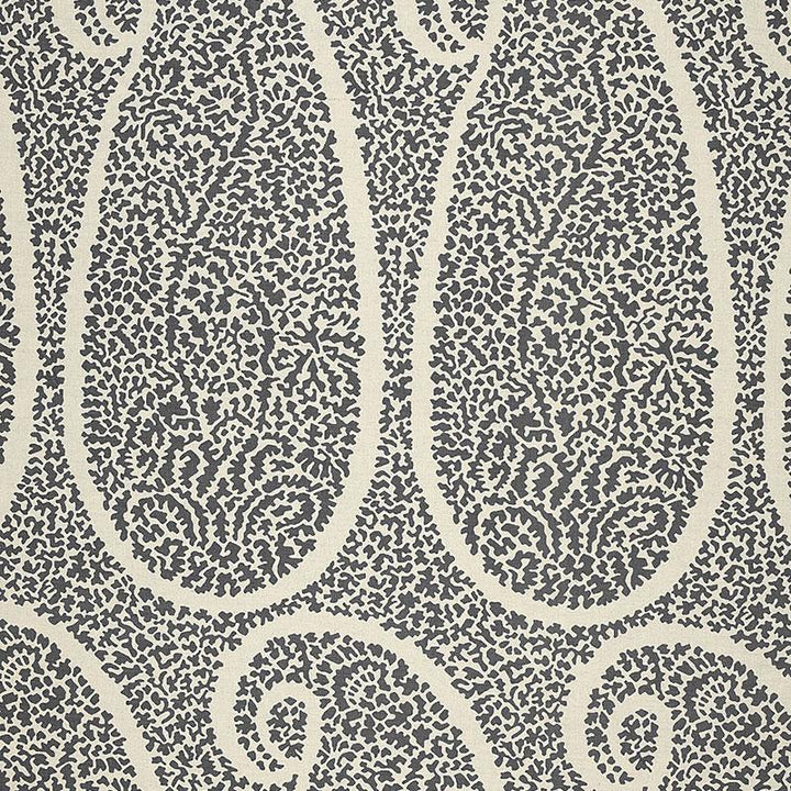 Ambala Paisley Ash 174641 by Schumacher Designer Fabric Au Naturel 6.75" - Swanky Fabrics -