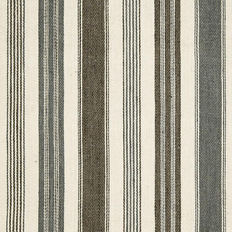 Montauban Stripe Nickel / Greige 65171 by Schumacher Designer Fabric Au Naturel 17.5" - Swanky Fabrics -