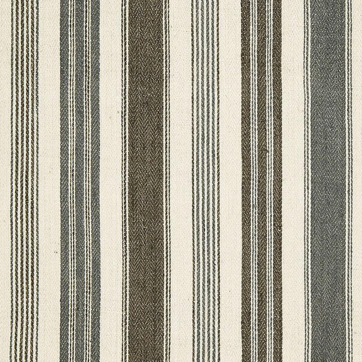 Montauban Stripe Nickel / Greige 65171 by Schumacher Designer Fabric Au Naturel 17.5" - Swanky Fabrics -