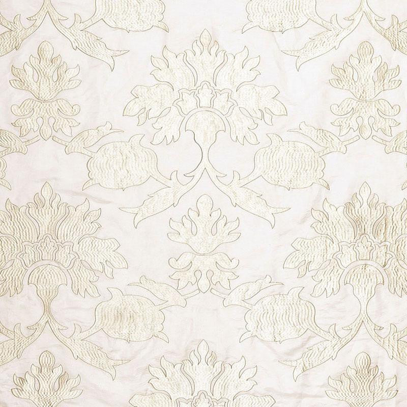 Roussillon Embroidery Chalk 65291 by Schumacher Designer Fabric Au Naturel 12.75" - Swanky Fabrics -