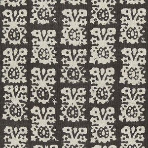 Jakarta Linen Print Graphite 174630 by Schumacher Designer Fabric