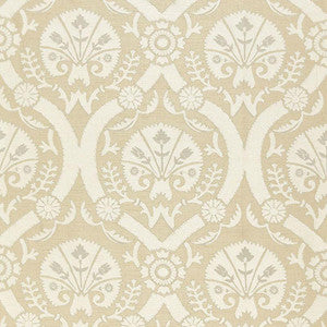 Taza Damask Champagne 65773 by Schumacher Designer Fabric