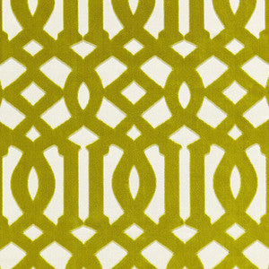 Imperial Trellis Velvet Chartreuse 65591 by Schumacher Designer Fabric