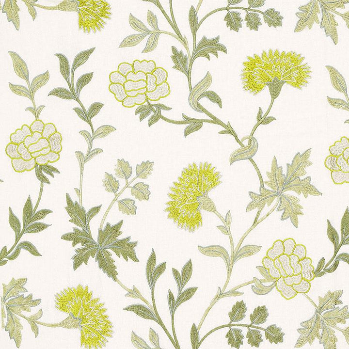 Sheridan Embroidery Chartreuse 65661 by Schumacher Designer Fabric Chroma 25.0" - Swanky Fabrics -