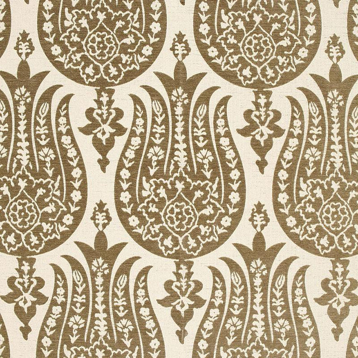 Izmir Chenille Mocha 65860 by Schumacher Designer Fabric Chroma 6.75" - Swanky Fabrics -