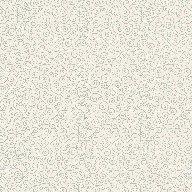Sangar Scroll Water Blue 5005222 by Schumacher Designer Wallpaper Jaipur - Swanky Fabrics -