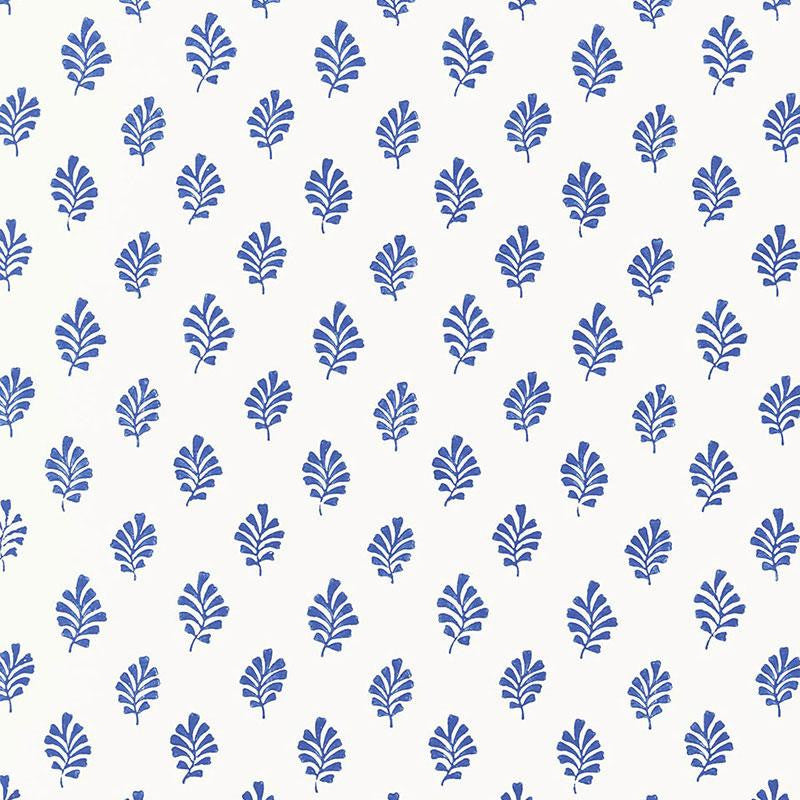 Bakara Leaf Delft 5005231 by Schumacher Designer Wallpaper Jaipur - Swanky Fabrics -