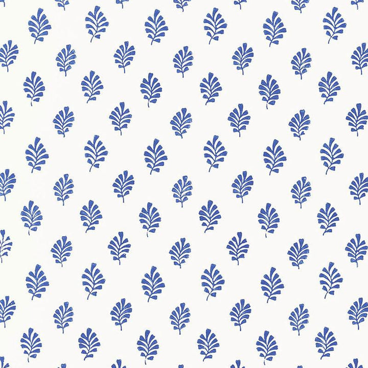 Bakara Leaf Delft 5005231 by Schumacher Designer Wallpaper Jaipur - Swanky Fabrics -