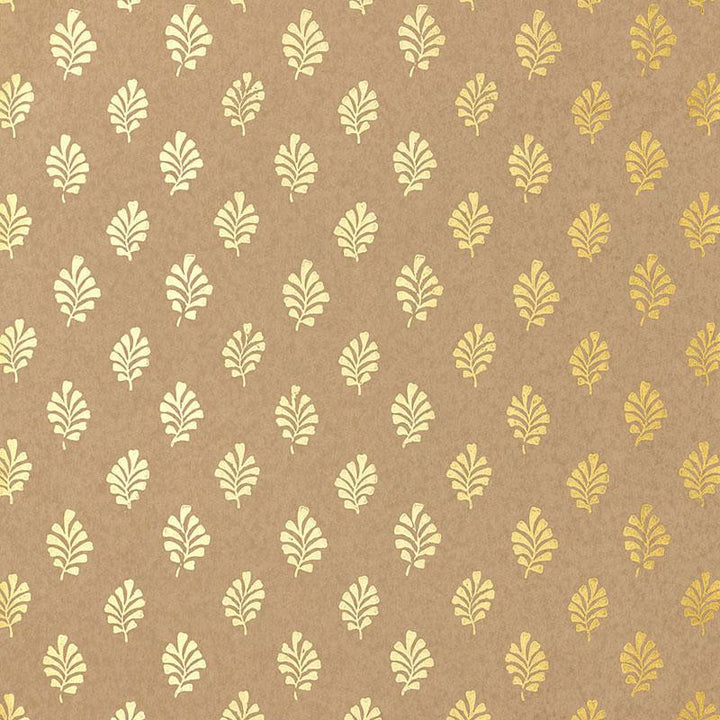 Bakara Leaf Gilt 5005233 by Schumacher Designer Wallpaper Jaipur - Swanky Fabrics -