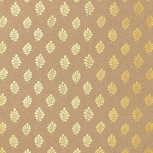 Bakara Leaf Gilt 5005233 by Schumacher Designer Wallpaper