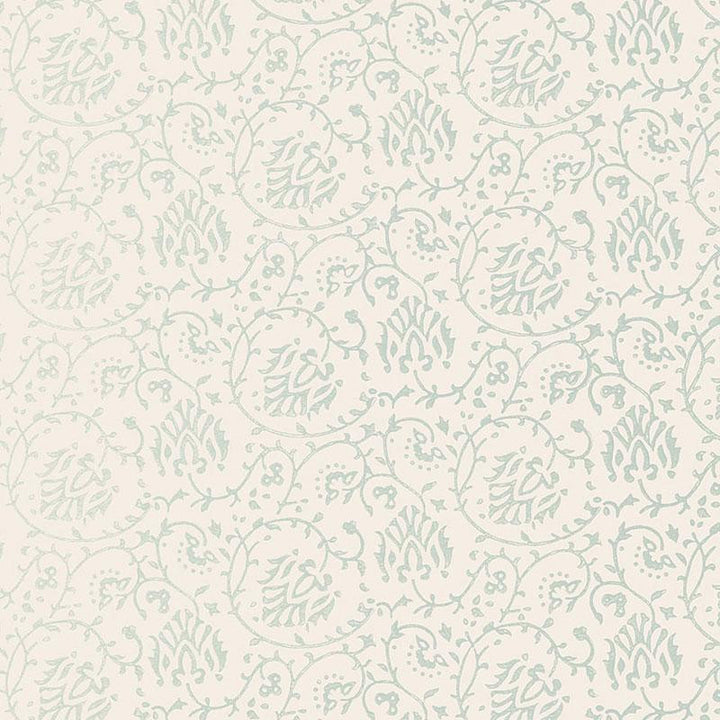 Sarana Vine Water Blue 5005272 by Schumacher Designer Wallpaper Jaipur - Swanky Fabrics -