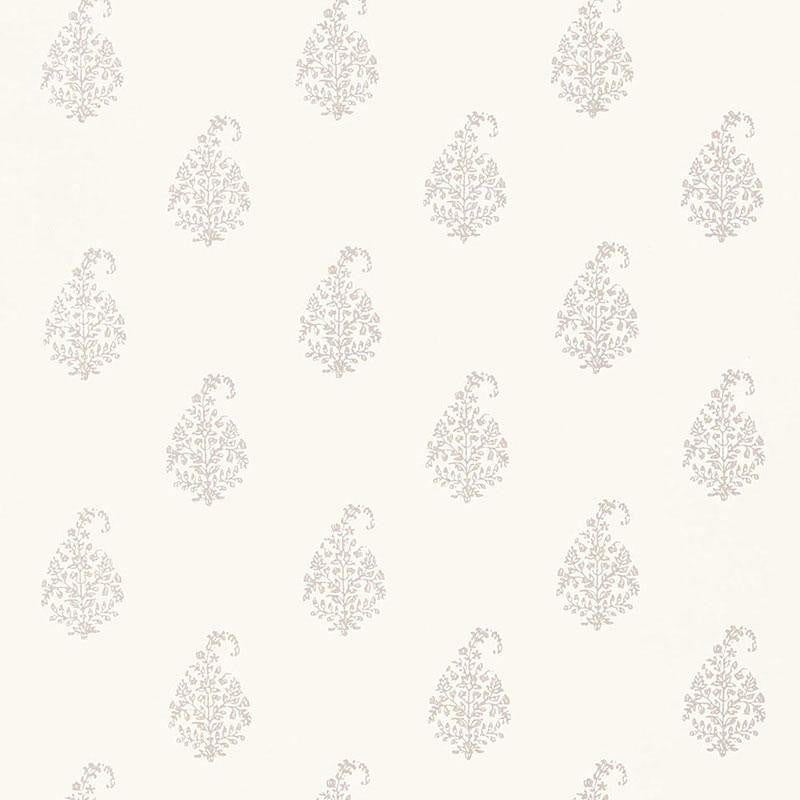 Kerala Paisley Oyster 5005280 by Schumacher Designer Wallpaper Simply Charming - Swanky Fabrics -