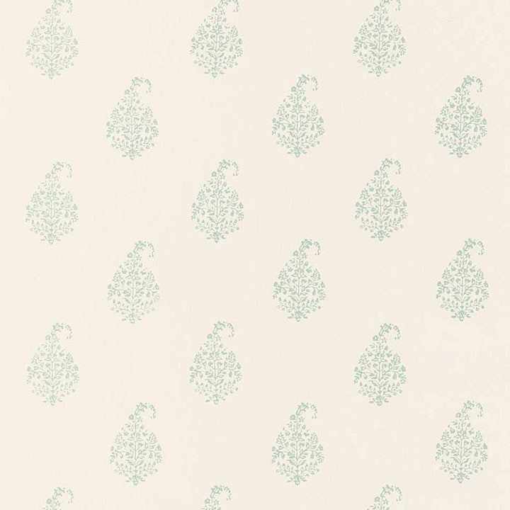Kerala Paisley Water Blue 5005282 by Schumacher Designer Wallpaper Simply Charming - Swanky Fabrics -