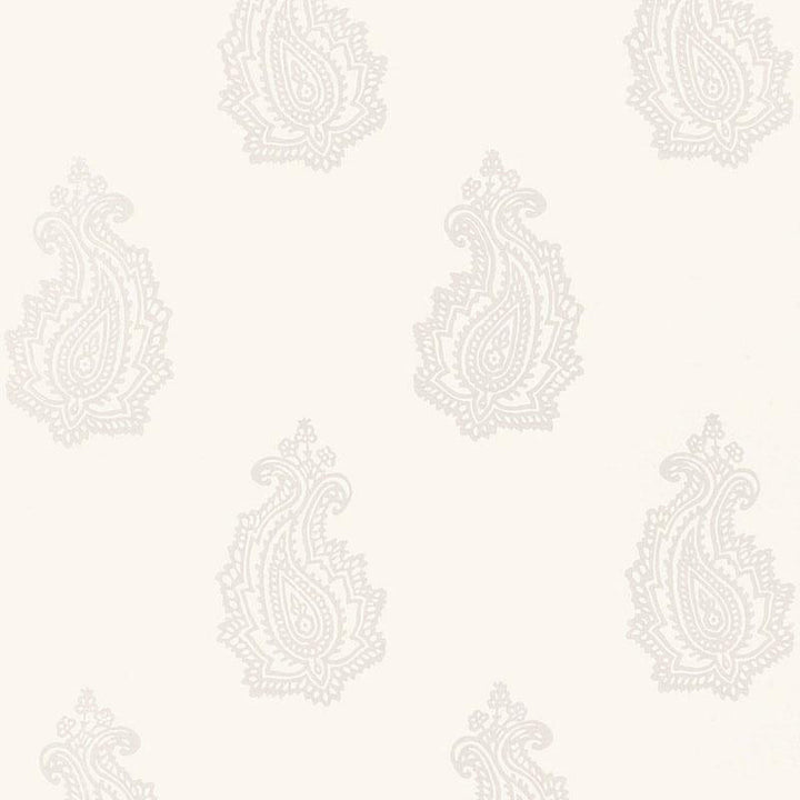 Madras Paisley Oyster 5005300 by Schumacher Designer Wallpaper Jaipur - Swanky Fabrics -