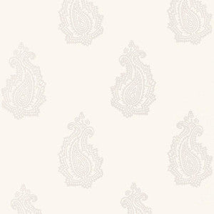 Madras Paisley Oyster 5005300 by Schumacher Designer Wallpaper
