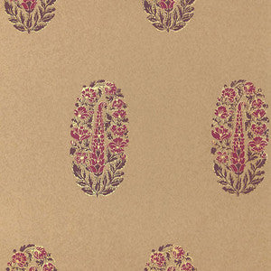 Askandra Flower Aubergine & Cerise 5005313 by Schumacher Designer Wallpaper