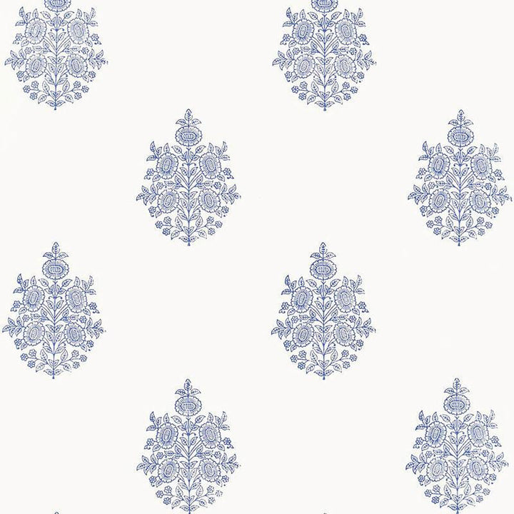 Asara Flower Delft 5005321 by Schumacher Designer Wallpaper Jaipur - Swanky Fabrics -