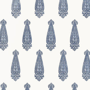 Katara Paisley Delft 5005331 by Schumacher Designer Wallpaper