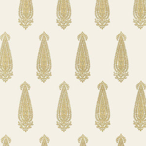 Katara Paisley Straw 5005332 by Schumacher Designer Wallpaper
