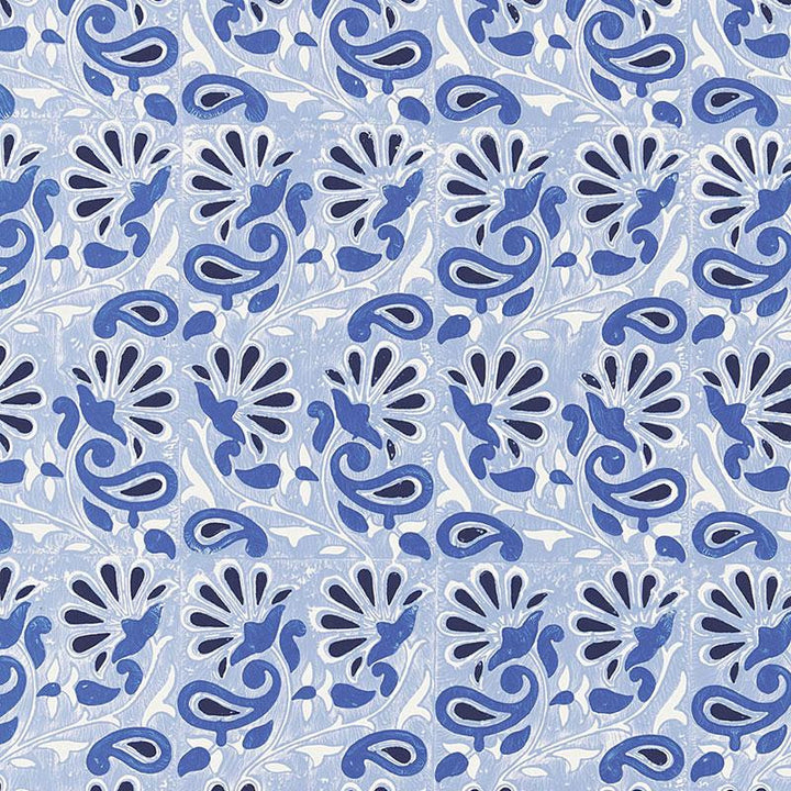 Rampura Delft 5005341 by Schumacher Designer Wallpaper Jaipur - Swanky Fabrics -