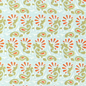 Rampura Water Blue 5005342 by Schumacher Designer Wallpaper