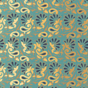 Rampura Turquoise 5005343 by Schumacher Designer Wallpaper