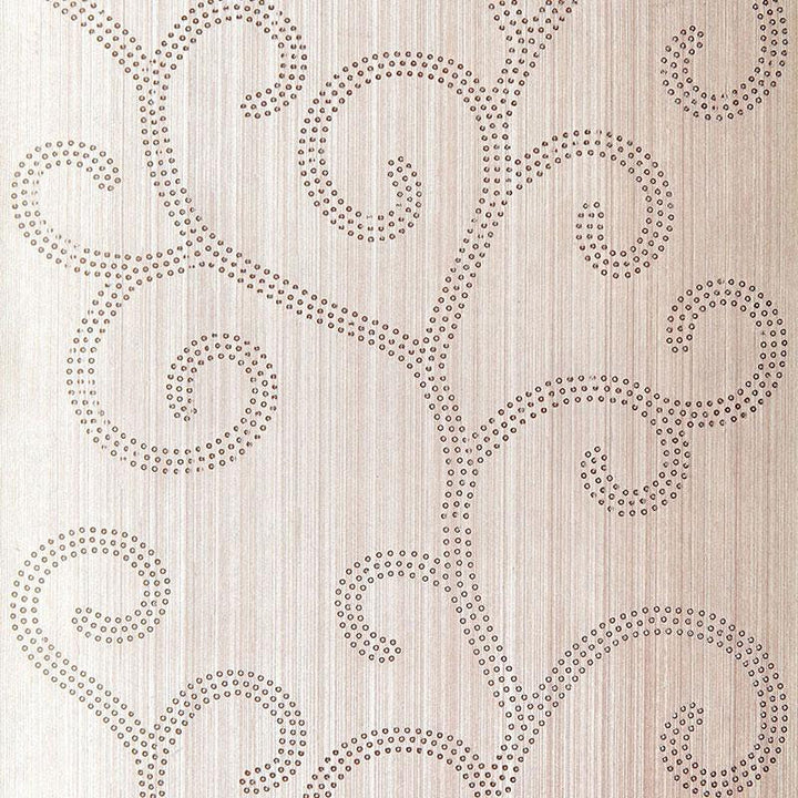 Raindrop Scroll Amethyst 5005700 by Schumacher Designer Wallpaper Modern Glamour 27.0" - Swanky Fabrics -