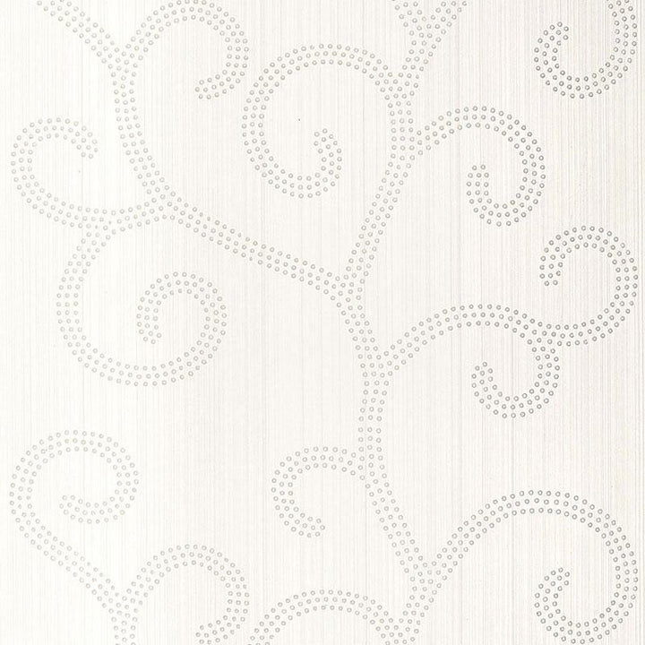 Raindrop Scroll Pearl 5005701 by Schumacher Designer Wallpaper Modern Glamour 27.0" - Swanky Fabrics -