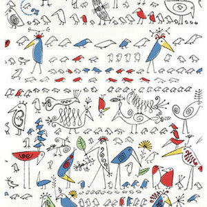 Aviary Multi On White 174771 by Schumacher Designer Fabric