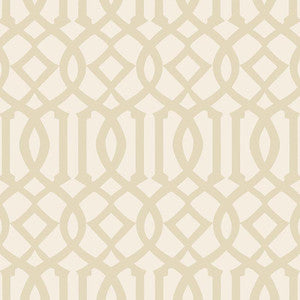 Imperial Trellis Ii Sand / Ivory 5005802 by Schumacher Designer Wallpaper