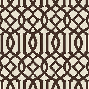Imperial Trellis Ii Java / Cream 5005803 by Schumacher Designer Wallpaper