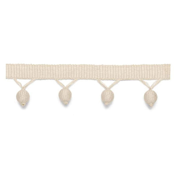 Delray Bobble Fringe Vanilla 63140 by Schumacher Designer Trim Plein Air Trimmiings - Swanky Fabrics -