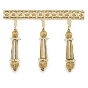 Addington Molded Tassel Fringe Champagne 63283 by Schumacher Designer Trim