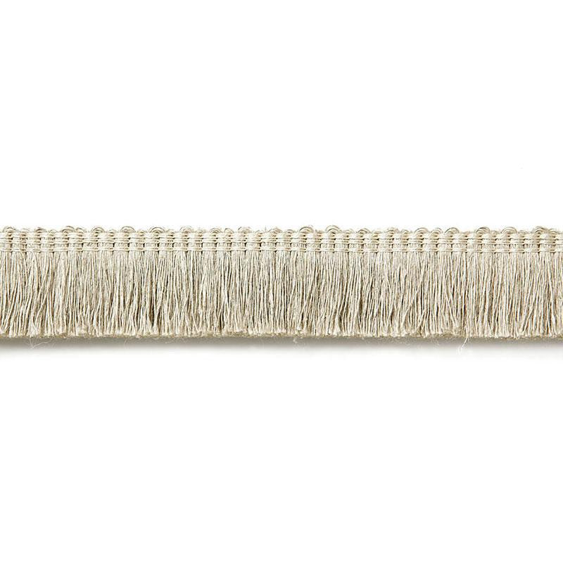 Zoe Linen Ruche Greige 65442 by Schumacher Designer Trim Au Naturel - Swanky Fabrics -