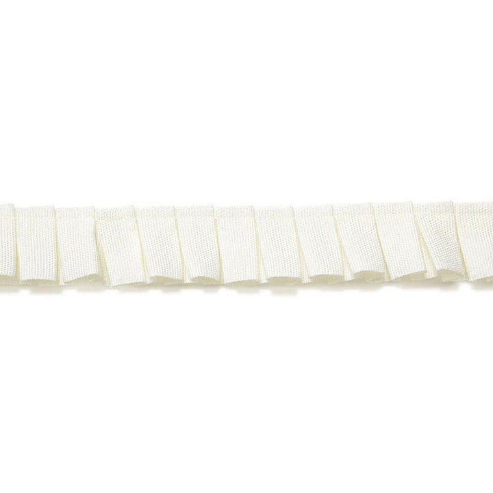 Colette Pleated Ruche Blanc 65480 by Schumacher Designer Trim Au Naturel - Swanky Fabrics -