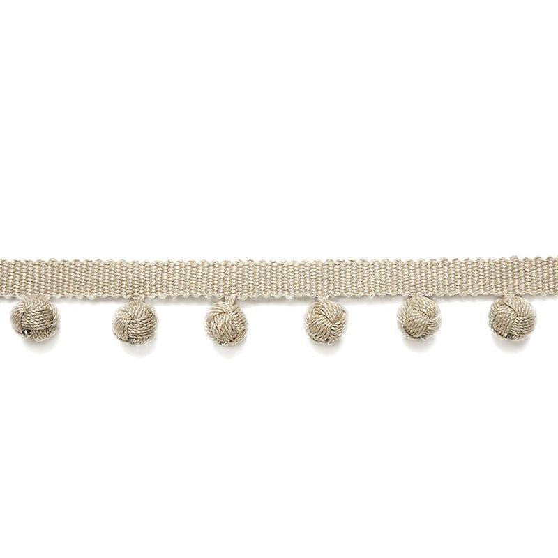 Pierre Bobble Fringe Greige 65511 by Schumacher Designer Trim Au Naturel Trimmings 1.25" - Swanky Fabrics -