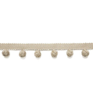 Pierre Bobble Fringe Greige 65511 by Schumacher Designer Trim