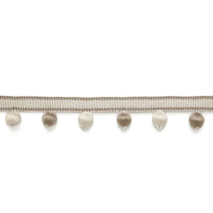 Madeleine Bobble Fringe Greige 65550 by Schumacher Designer Trim Marie-Chantal 2.62" - Swanky Fabrics -