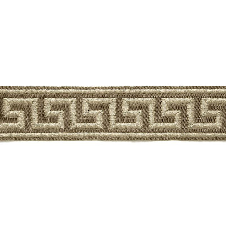 Dominique Linen Tape Greige 65560 by Schumacher Designer Trim Au Naturel 1.75" - Swanky Fabrics -