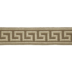 Dominique Linen Tape Greige 65560 by Schumacher Designer Trim
