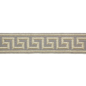 Dominique Linen Tape Zinc 65561 by Schumacher Designer Trim